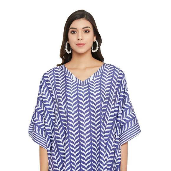 Gypsie Blu Plus Size Night Gown Abstract Print Caftan Maxi Dress for Women - Picture 6 of 8